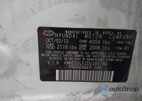 2013 Hyundai Elantra Gt z USA, uszkodzony, nr VIN KMHD35LE2DU151784